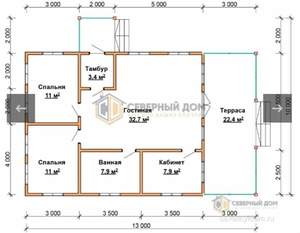 Дом 108м², 2-этажный, участок 7 сот.