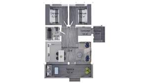 Дом 91м², 1-этажный, участок 6 сот.