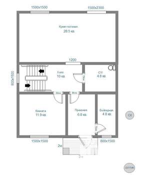 Дом 140м², 2-этажный, участок 7 сот.  