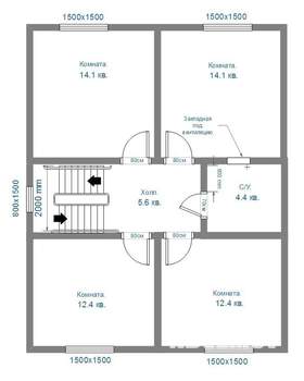 Дом 140м², 2-этажный, участок 7 сот.  