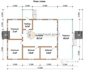 Дом 108м², 2-этажный, участок 7 сот.  