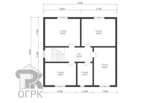 Дом 145м&sup2;, 2-этажный, участок 9 сот.  