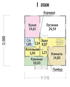 Дом 93м&sup2;, 2-этажный, участок 8 сот.  