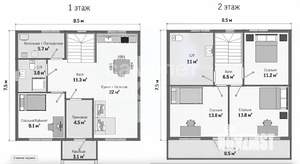 Дом 120м², 2-этажный, участок 7 сот.  