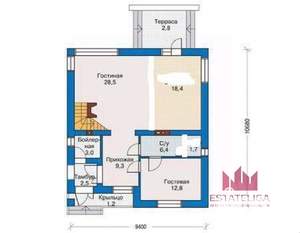 Коттедж 170м&sup2;, 2-этажный, участок 15 сот.  