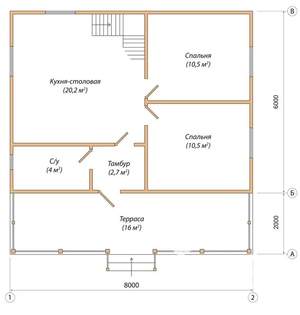 Дом 90м&sup2;, 2-этажный, участок 7 сот.  