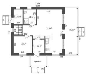Дом 149м&sup2;, 2-этажный, участок 7 сот.  