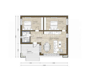 Дом 91м&sup2;, 1-этажный, участок 7 сот.  