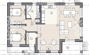 Дом 131м&sup2;, 1-этажный, участок 7 сот.  