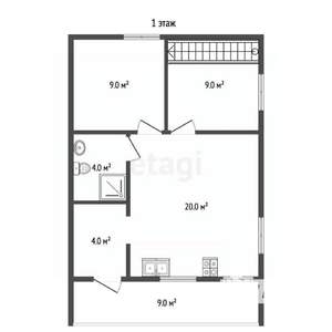 Дом 75м², 1-этажный, участок 7 сот.  