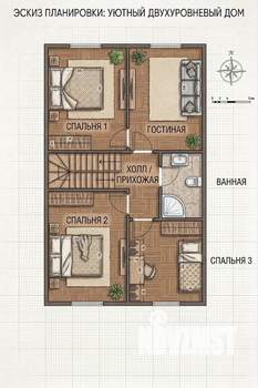 Дом 108м&sup2;, 2-этажный, участок 5 сот.  