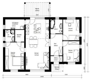Дом 115м&sup2;, 1-этажный, участок 13 сот.  