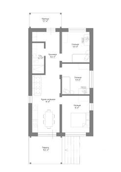 Дом 85м&sup2;, 1-этажный, участок 6 сот.  