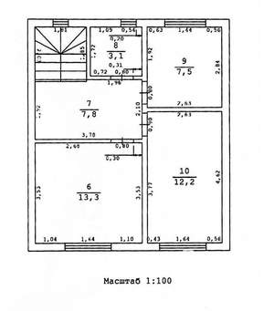 Дом 100м², 2-этажный, участок 7 сот.  