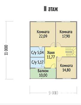 Дом 93м&sup2;, 2-этажный, участок 8 сот.  