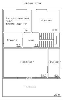 Коттедж 153м², 2-этажный, участок 10 сот.  