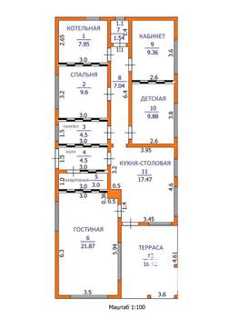 Коттедж 145м&sup2;, 1-этажный, участок 21 сот.  