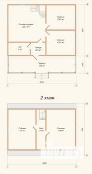 Дом 80м&sup2;, 2-этажный, участок 4 сот.  