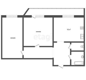 2-к квартира, на длительный срок, 53м2, 8/10 этаж