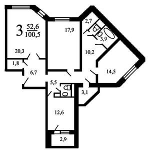 3-к квартира, на длительный срок, 101м2, 3/16 этаж