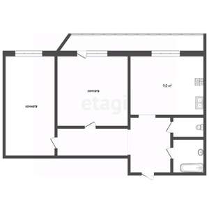 2-к квартира, на длительный срок, 53м2, 8/10 этаж