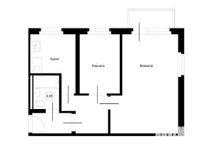 2-к квартира, на длительный срок, 43м2, 4/6 этаж