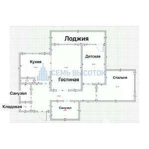 3-к квартира, вторичка, 72м2, 7/18 этаж