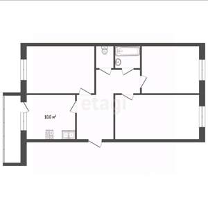 3-к квартира, вторичка, 67м2, 2/5 этаж