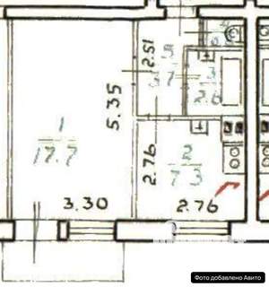 1-к квартира, вторичка, 32м2, 2/3 этаж