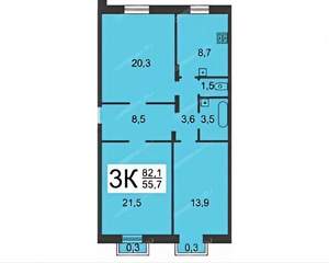3-к квартира, вторичка, 80м2, 3/3 этаж
