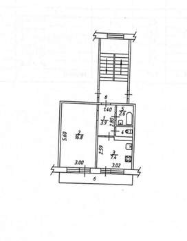 1-к квартира, вторичка, 32м2, 3/3 этаж