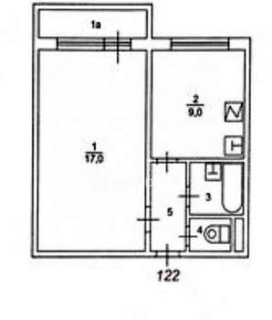 1-к квартира, вторичка, 33м2, 4/9 этаж