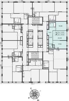 2-к квартира, вторичка, 79м2, 24/26 этаж