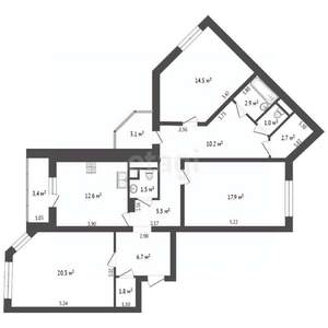 3-к квартира, вторичка, 107м2, 8/8 этаж