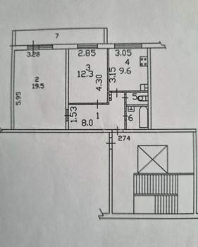 2-к квартира, вторичка, 53м2, 3/10 этаж