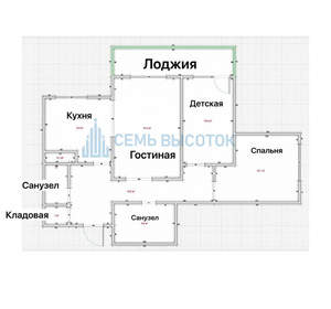 3-к квартира, вторичка, 72м2, 7/18 этаж