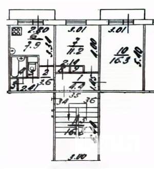 2-к квартира, вторичка, 48м2, 2/5 этаж