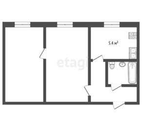 2-к квартира, вторичка, 45м2, 1/5 этаж