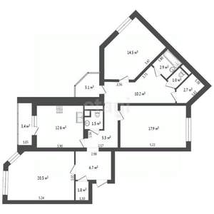 3-к квартира, вторичка, 107м2, 11/16 этаж