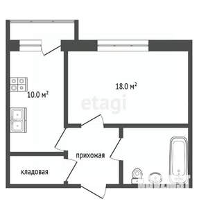 1-к квартира, вторичка, 36м2, 6/9 этаж