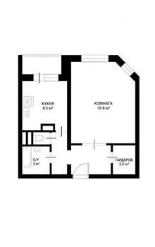 1-к квартира, вторичка, 42м2, 14/16 этаж