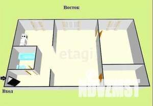 3-к квартира, вторичка, 63м2, 3/4 этаж