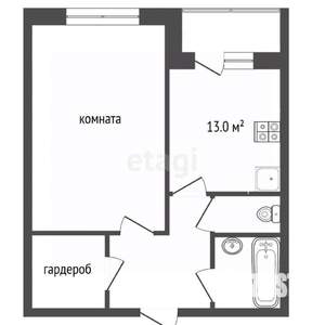 1-к квартира, вторичка, 45м2, 7/10 этаж