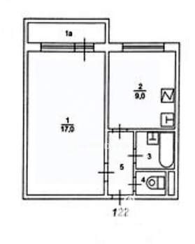1-к квартира, вторичка, 33м2, 4/9 этаж