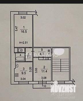 2-к квартира, вторичка, 48м2, 2/5 этаж