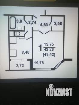 1-к квартира, вторичка, 42м2, 10/16 этаж